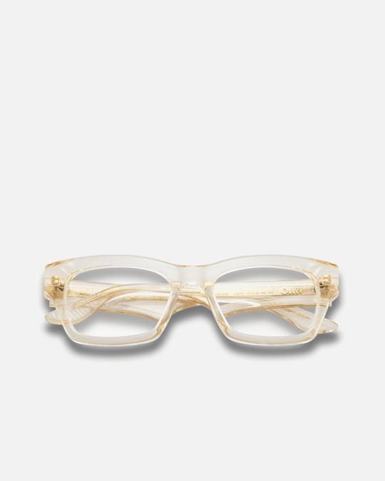 AUBERGINE Bio-Acetate Wayfarer Frame Sunglasses for Men & Women | Champagne | Sunnies Collection | OLLU