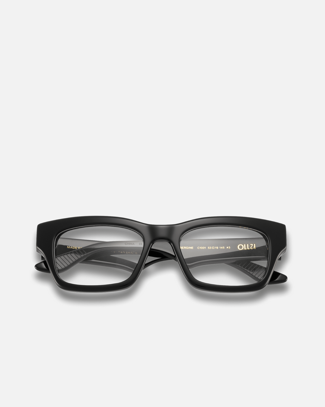 AUBERGINE Bio-Acetate Wayfarer Frame Sunglasses for Men & Women | Black | Sunnies Collection | OLLU