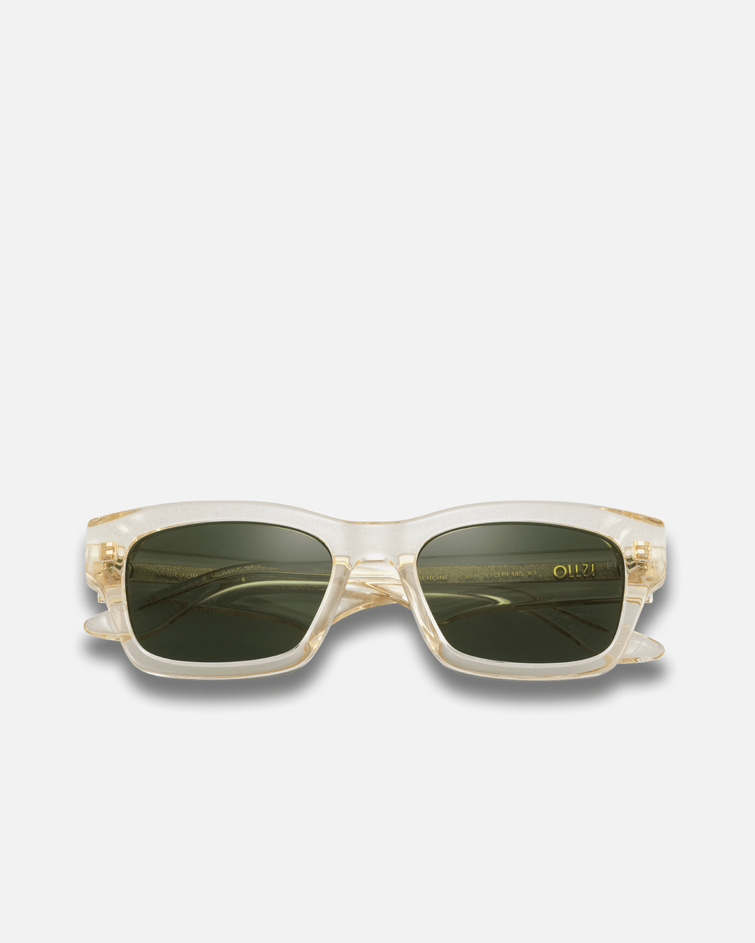 AUBERGINE Bio-Acetate Wayfarer Frame Sunglasses for Men & Women | Champagne (Green lens) | Sunnies Collection | OLLU