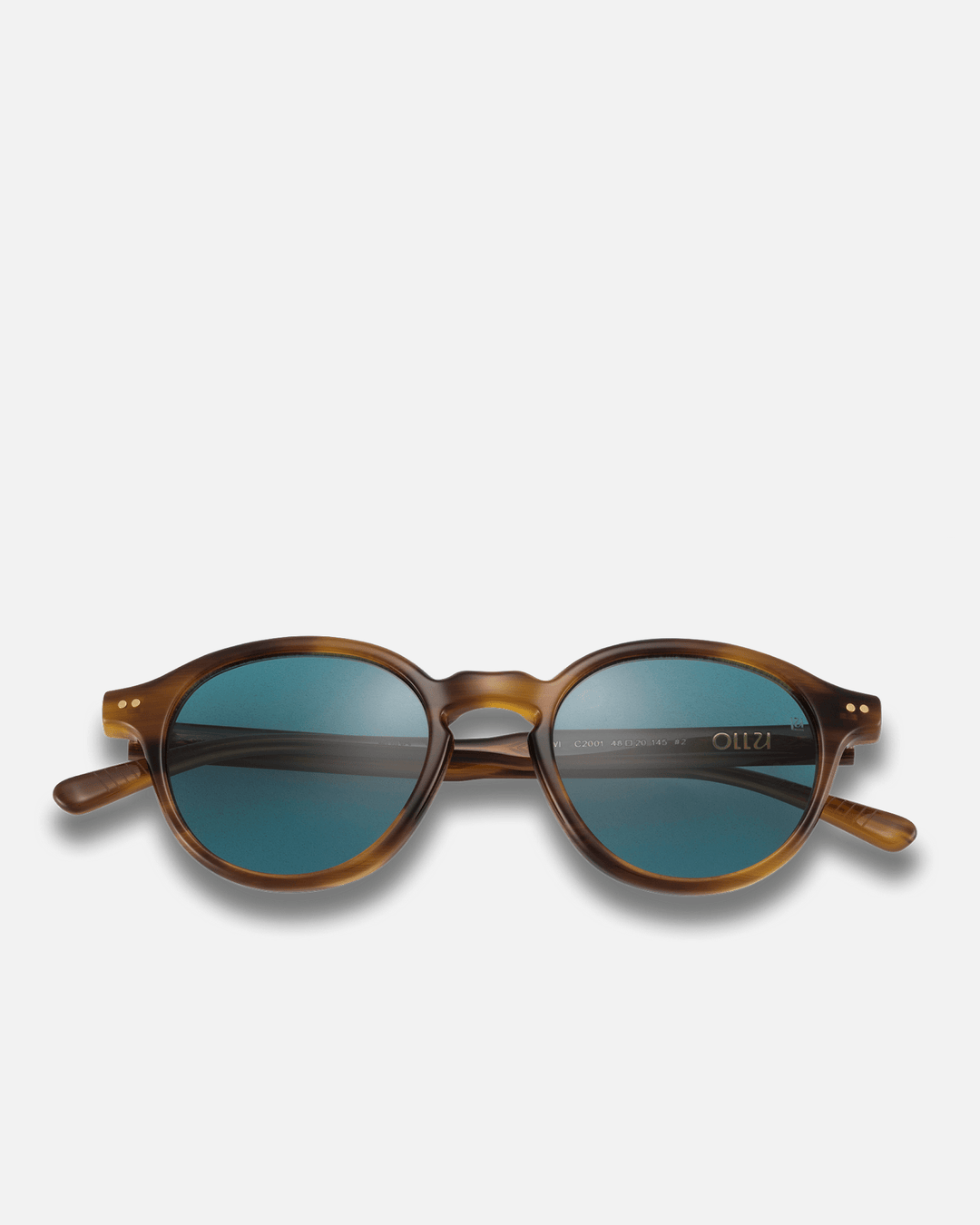 KIWI Bio-Acetate Round Frame Sunglasses for Men & Women | Earth (Blue Lens) | Sunnies Collection | OLLU