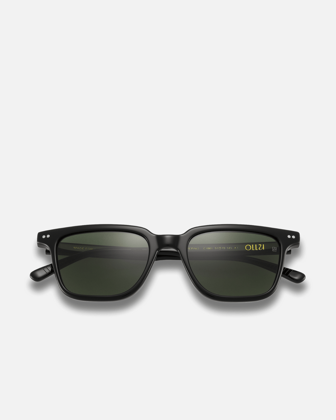 PEPINO Bio-Acetate Square Frame Sunglasses for Men & Women | Black | Sunnies Collection | OLLU