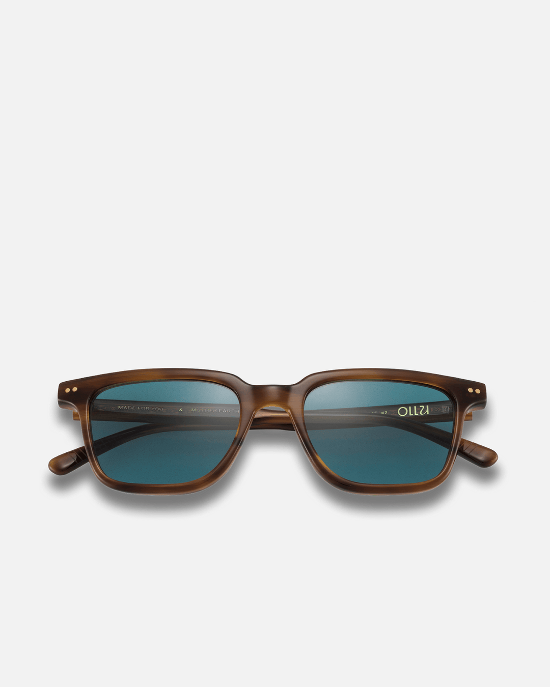 PEPINO Bio-Acetate Square Frame Sunglasses for Men & Women | Earth (Blue lens) | Sunnies Collection | OLLU