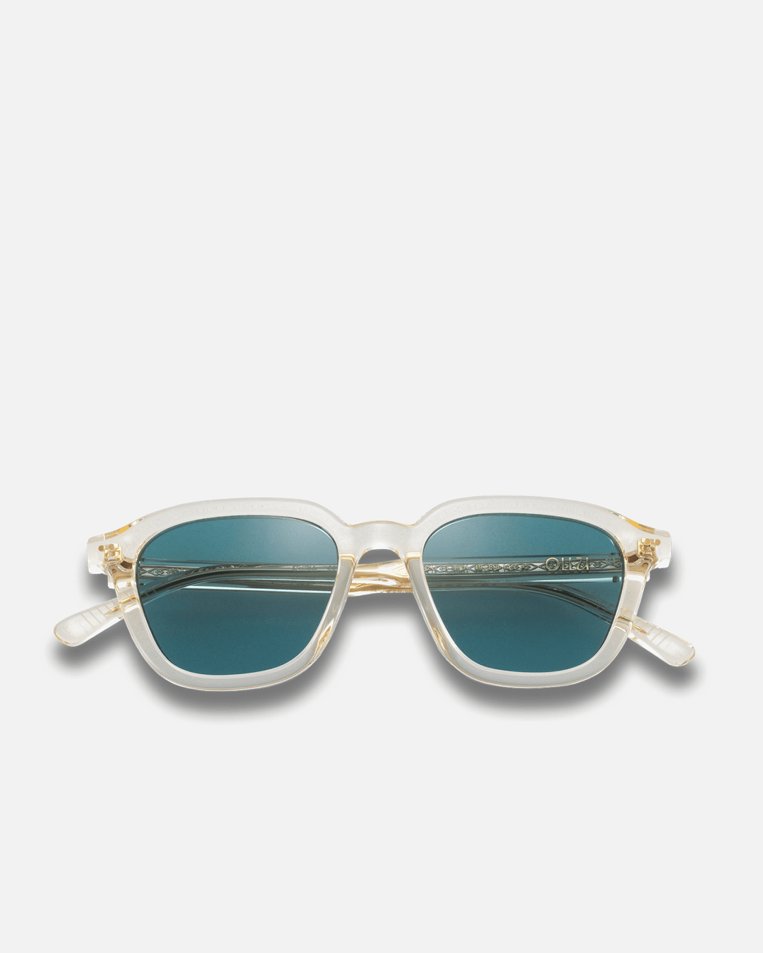 YUZU Bio-Acetate Wayfarer Frame Sunglasses for Men & Women | Champagne (blue lens) | Sunnies Collection | OLLU