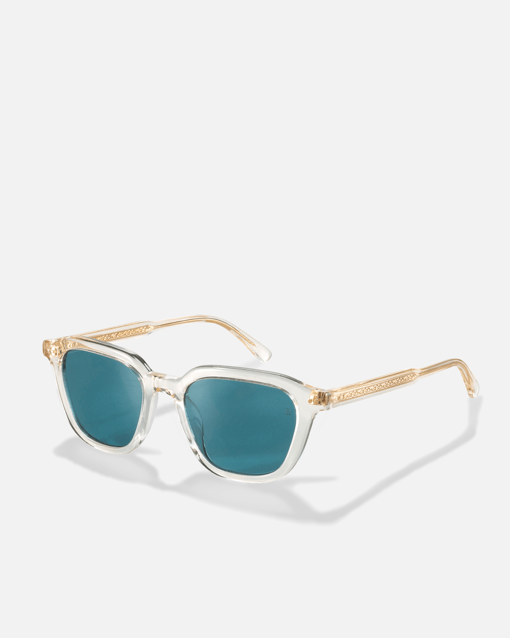 YUZU Bio-Acetate Wayfarer Frame Sunglasses for Men & Women | Champagne (blue lens) | Sunnies Collection | OLLU