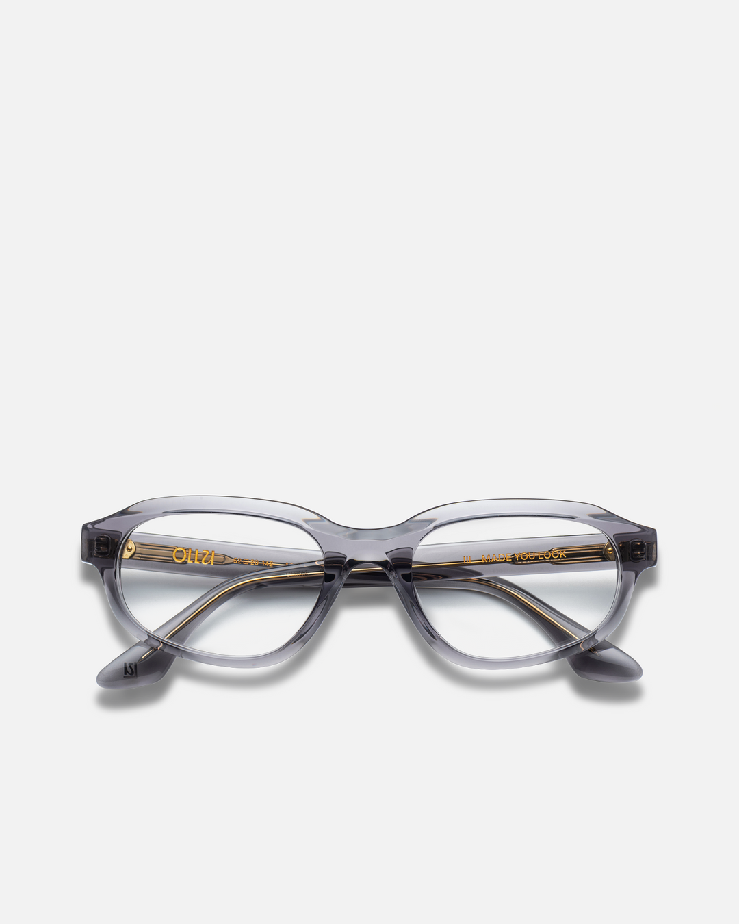Agaté gray oval cat-eye eyeglasses, front view