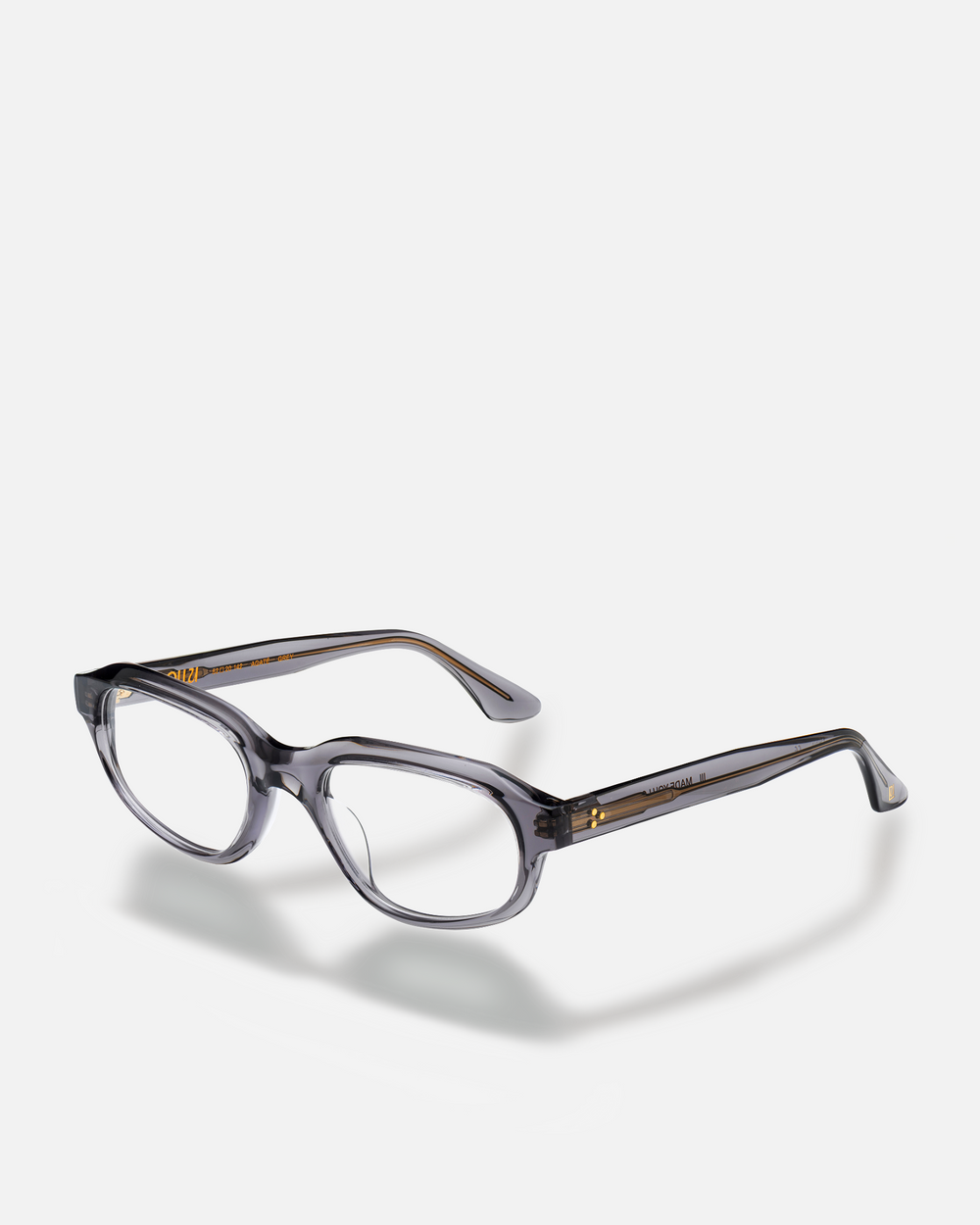Agaté gray oval cat-eye eyeglasses, side view