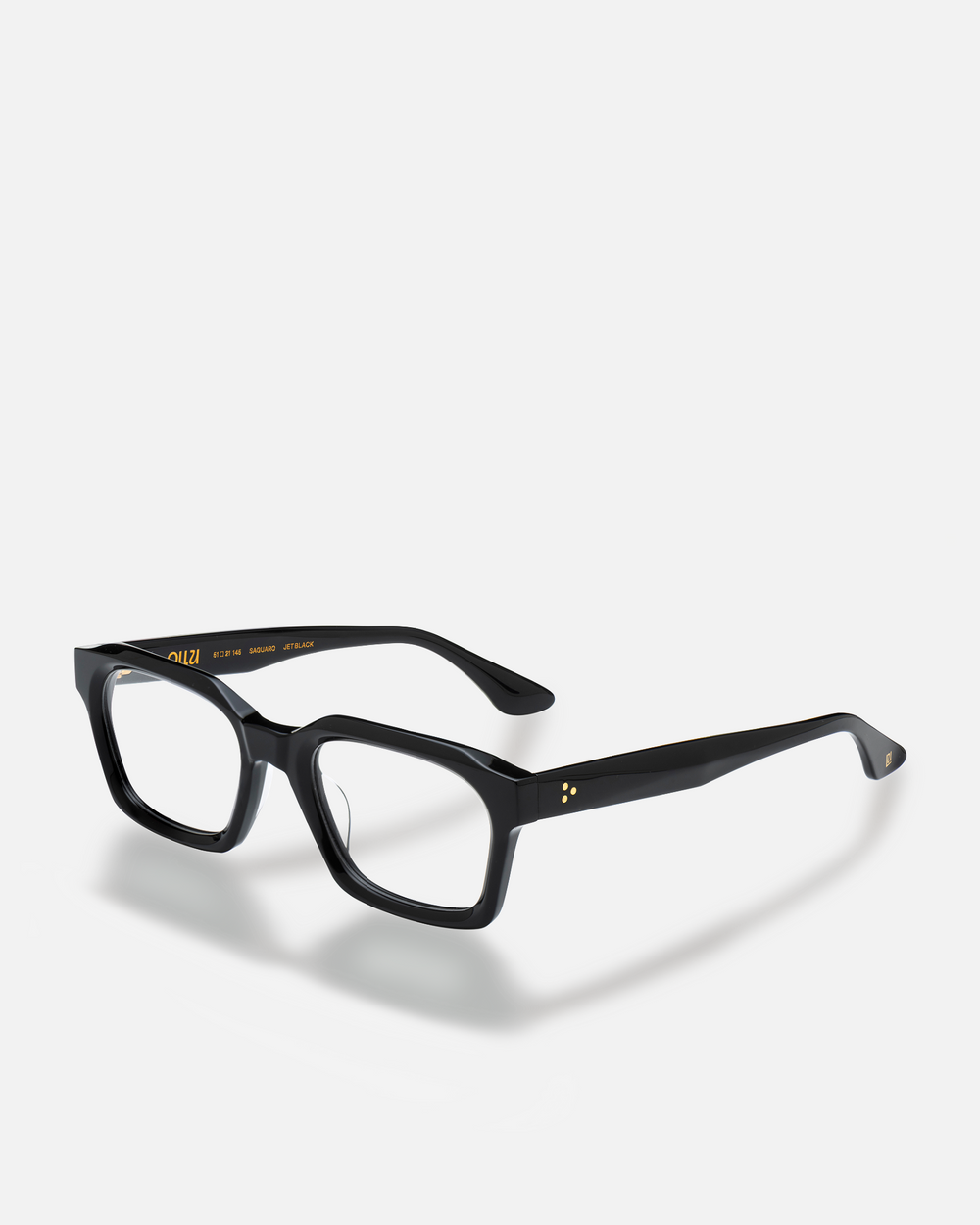 Saguaro black square eyeglasses, side view