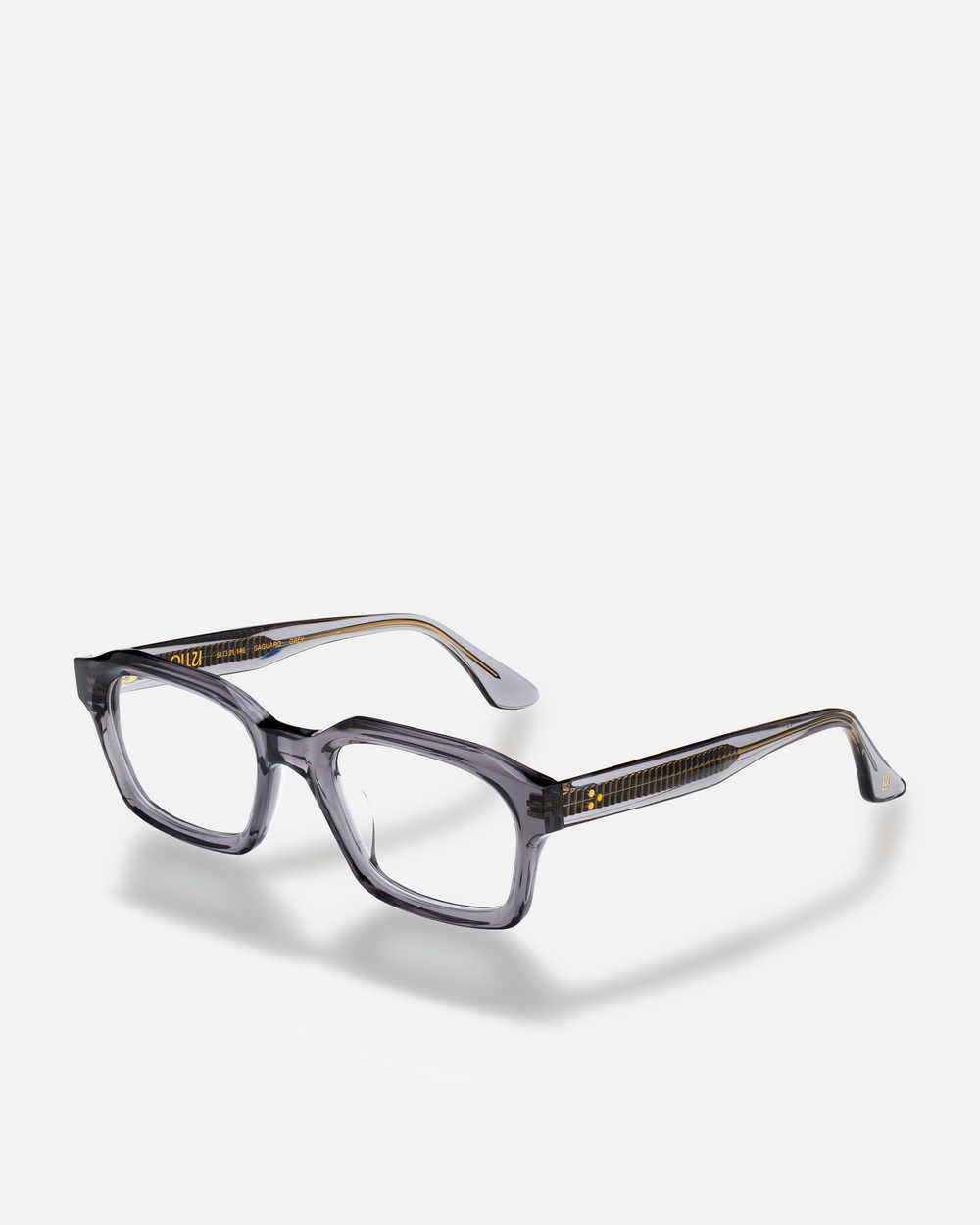 Saguaro gray square eyeglasses, side view