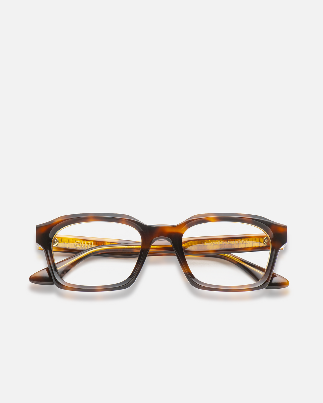 Saguaro tortoise square eyeglasses, front view