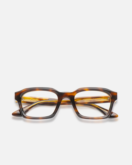 Saguaro tortoise square eyeglasses, front view