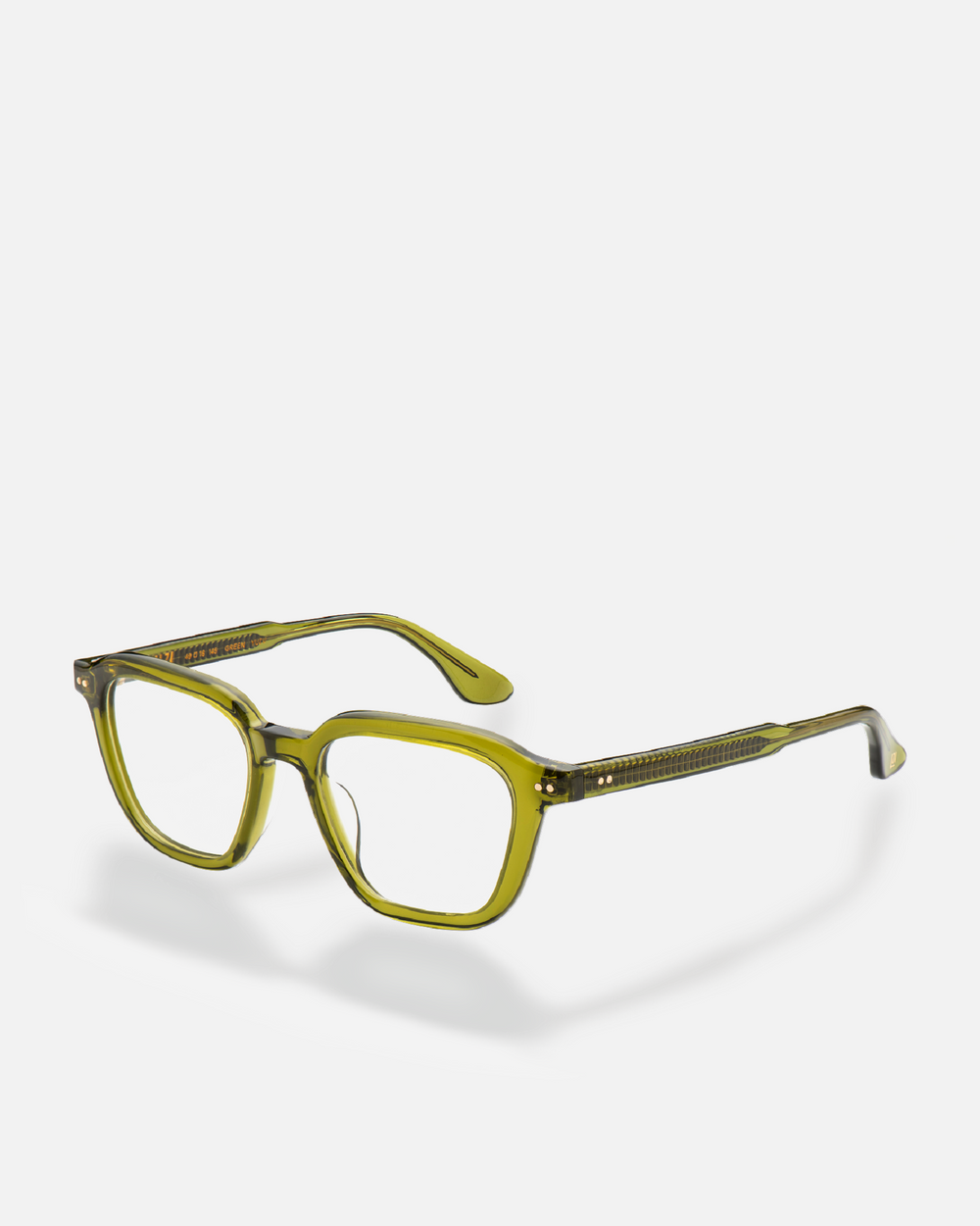 Yuzu green rounded square eyeglasses, side view
