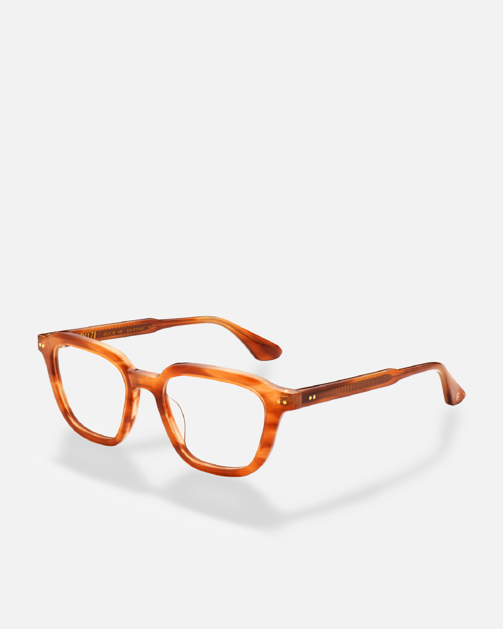 Yuzu light brown rounded square eyeglasses, side view